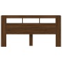 LED headboard engineered wood brown oak 200x18.5x103.5 cm by , Headboards and footboards - Ref: Foro24-837371, Price: 118,19 ...