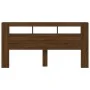 LED headboard engineered wood brown oak 200x18.5x103.5 cm by , Headboards and footboards - Ref: Foro24-837371, Price: 116,35 ...