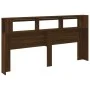 LED headboard engineered wood brown oak 200x18.5x103.5 cm by , Headboards and footboards - Ref: Foro24-837371, Price: 116,35 ...