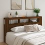 LED headboard engineered wood brown oak 200x18.5x103.5 cm by , Headboards and footboards - Ref: Foro24-837371, Price: 118,19 ...