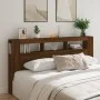 LED headboard engineered wood brown oak 200x18.5x103.5 cm by , Headboards and footboards - Ref: Foro24-837371, Price: 116,35 ...