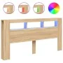 Cabecero LED madera ingeniería roble Sonoma 200x18,5x103,5 cm de , Cabeceros y pies de cama - Ref: Foro24-837367, Precio: 91,...