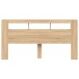 LED headboard engineered wood Sonoma oak 200x18.5x103.5 cm by , Headboards and footboards - Ref: Foro24-837367, Price: 92,38 ...