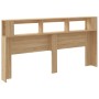 LED-Kopfteil aus Holzwerkstoff Sonoma-Eiche 200 x 18,5 x 103,5 cm von , Kopf- und Fußteile - Ref: Foro24-837367, Preis: 92,48...