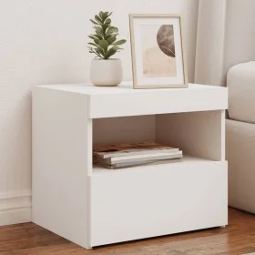 Mesita de noche con luces LED blanco 50x40x45 cm de , Mesitas de noche - Ref: Foro24-836763, Precio: 62,76 €, Descuento: %