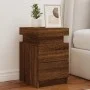 Bedside table with LED lights brown oak 35x39x55 cm by , Nightstands - Ref: Foro24-836761, Price: 60,60 €, Discount: %