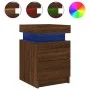 Bedside table with LED lights brown oak 35x39x55 cm by , Nightstands - Ref: Foro24-836761, Price: 60,60 €, Discount: %