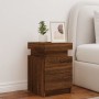 Bedside table with LED lights brown oak 35x39x55 cm by , Nightstands - Ref: Foro24-836761, Price: 61,47 €, Discount: %