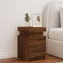 Bedside table with LED lights brown oak 35x39x55 cm by , Nightstands - Ref: Foro24-836761, Price: 60,60 €, Discount: %