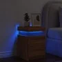 Bedside table with LED lights brown oak 35x39x55 cm by , Nightstands - Ref: Foro24-836761, Price: 60,60 €, Discount: %