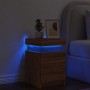 Mesita de noche con luces LED roble marrón 35x39x55 cm de , Mesitas de noche - Ref: Foro24-836761, Precio: 61,55 €, Descuento: %
