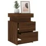 Bedside table with LED lights brown oak 35x39x55 cm by , Nightstands - Ref: Foro24-836761, Price: 60,60 €, Discount: %