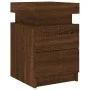 Bedside table with LED lights brown oak 35x39x55 cm by , Nightstands - Ref: Foro24-836761, Price: 60,60 €, Discount: %