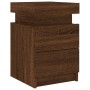 Mesita de noche con luces LED roble marrón 35x39x55 cm de , Mesitas de noche - Ref: Foro24-836761, Precio: 61,55 €, Descuento: %