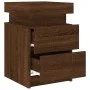 Bedside table with LED lights brown oak 35x39x55 cm by , Nightstands - Ref: Foro24-836761, Price: 60,60 €, Discount: %