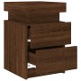 Mesita de noche con luces LED roble marrón 35x39x55 cm de , Mesitas de noche - Ref: Foro24-836761, Precio: 61,55 €, Descuento: %