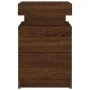 Bedside table with LED lights brown oak 35x39x55 cm by , Nightstands - Ref: Foro24-836761, Price: 60,60 €, Discount: %