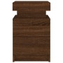 Mesita de noche con luces LED roble marrón 35x39x55 cm de , Mesitas de noche - Ref: Foro24-836761, Precio: 61,55 €, Descuento: %
