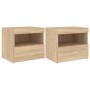 Bedside tables with LED lights 2 pcs Sonoma oak 50x40x45 cm by , Nightstands - Ref: Foro24-836768, Price: 80,57 €, Discount: %