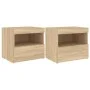 Bedside tables with LED lights 2 pcs Sonoma oak 50x40x45 cm by , Nightstands - Ref: Foro24-836768, Price: 78,70 €, Discount: %