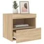 Bedside tables with LED lights 2 pcs Sonoma oak 50x40x45 cm by , Nightstands - Ref: Foro24-836768, Price: 78,70 €, Discount: %
