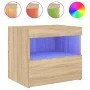 Bedside tables with LED lights 2 pcs Sonoma oak 50x40x45 cm by , Nightstands - Ref: Foro24-836768, Price: 78,70 €, Discount: %