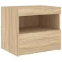 Bedside tables with LED lights 2 pcs Sonoma oak 50x40x45 cm by , Nightstands - Ref: Foro24-836768, Price: 78,70 €, Discount: %