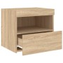 Bedside tables with LED lights 2 pcs Sonoma oak 50x40x45 cm by , Nightstands - Ref: Foro24-836768, Price: 80,57 €, Discount: %