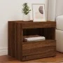 Bedside table with LED lights brown oak 50x40x45 cm by , Nightstands - Ref: Foro24-836775, Price: 48,61 €, Discount: %