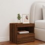 Bedside table with LED lights brown oak 50x40x45 cm by , Nightstands - Ref: Foro24-836775, Price: 49,26 €, Discount: %