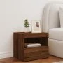 Bedside table with LED lights brown oak 50x40x45 cm by , Nightstands - Ref: Foro24-836775, Price: 48,61 €, Discount: %