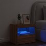 Bedside table with LED lights brown oak 50x40x45 cm by , Nightstands - Ref: Foro24-836775, Price: 49,26 €, Discount: %