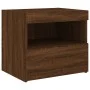 Bedside table with LED lights brown oak 50x40x45 cm by , Nightstands - Ref: Foro24-836775, Price: 48,61 €, Discount: %