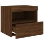 Bedside table with LED lights brown oak 50x40x45 cm by , Nightstands - Ref: Foro24-836775, Price: 48,61 €, Discount: %