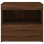 Bedside table with LED lights brown oak 50x40x45 cm by , Nightstands - Ref: Foro24-836775, Price: 49,26 €, Discount: %