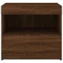 Bedside table with LED lights brown oak 50x40x45 cm by , Nightstands - Ref: Foro24-836775, Price: 48,61 €, Discount: %