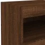 Bedside table with LED lights brown oak 50x40x45 cm by , Nightstands - Ref: Foro24-836775, Price: 48,61 €, Discount: %