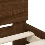 Oak brown headboard bed frame and LED lights 200x200 cm by , Beds and slatted bases - Ref: Foro24-3207524, Price: 177,95 €, D...