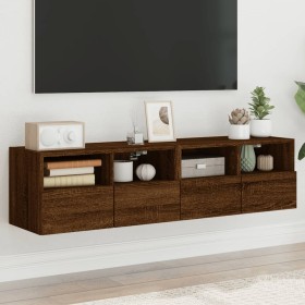 TV-Wandmöbel 2 Stück braunes Eichenholz 60x30x30 cm von , TV-Möbel - Ref: Foro24-836867, Preis: 74,58 €, Rabatt: %