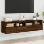 TV-Wandmöbel 2 Stück braunes Eichenholz 60x30x30 cm von , TV-Möbel - Ref: Foro24-836867, Preis: 73,35 €, Rabatt: %