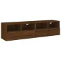 TV-Wandmöbel 2 Stück braunes Eichenholz 60x30x30 cm von , TV-Möbel - Ref: Foro24-836867, Preis: 73,35 €, Rabatt: %