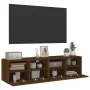 TV-Wandmöbel 2 Stück braunes Eichenholz 60x30x30 cm von , TV-Möbel - Ref: Foro24-836867, Preis: 73,35 €, Rabatt: %