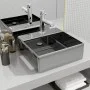 Sink with overflow 41x41x15 cm ceramic silver by vidaXL, Sinks - Ref: Foro24-143477, Price: 69,01 €, Discount: %
