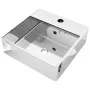 Sink with overflow 41x41x15 cm ceramic silver by vidaXL, Sinks - Ref: Foro24-143477, Price: 69,01 €, Discount: %