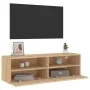 Sonoma oak engineered wood TV wall cabinet 100x30x30 cm by , TV Furniture - Ref: Foro24-836886, Price: 61,04 €, Discount: %