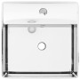 Lavabo con rebosadero 41x41x15 cm cerámica plateado de vidaXL, Lavabos - Ref: Foro24-143477, Precio: 69,72 €