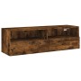 TV-Wandschrank aus Holzwerkstoff, geräucherte Eiche, 100 x 30 x 30 cm von , TV-Möbel - Ref: Foro24-836890, Preis: 62,09 €, Ra...