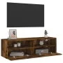 TV-Wandschrank aus Holzwerkstoff, geräucherte Eiche, 100 x 30 x 30 cm von , TV-Möbel - Ref: Foro24-836890, Preis: 60,97 €, Ra...