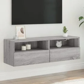 Sonoma engineered wood TV wall cabinet gray 100x30x30 cm by , TV Furniture - Ref: Foro24-836892, Price: 62,75 €, Discount: %