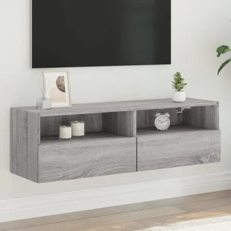 Sonoma engineered wood TV wall cabinet gray 100x30x30 cm by , TV Furniture - Ref: Foro24-836892, Price: 62,75 €, Discount: %